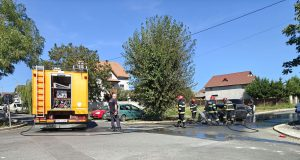 LUMINA: Un bărbat a suferit arsuri de gradul II, după ce mașina în care se afla a fost cuprinsă de un incendiu