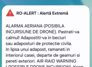 Două mesaje RO-Alert, în această noapte – „posibilă incursiune de drone”